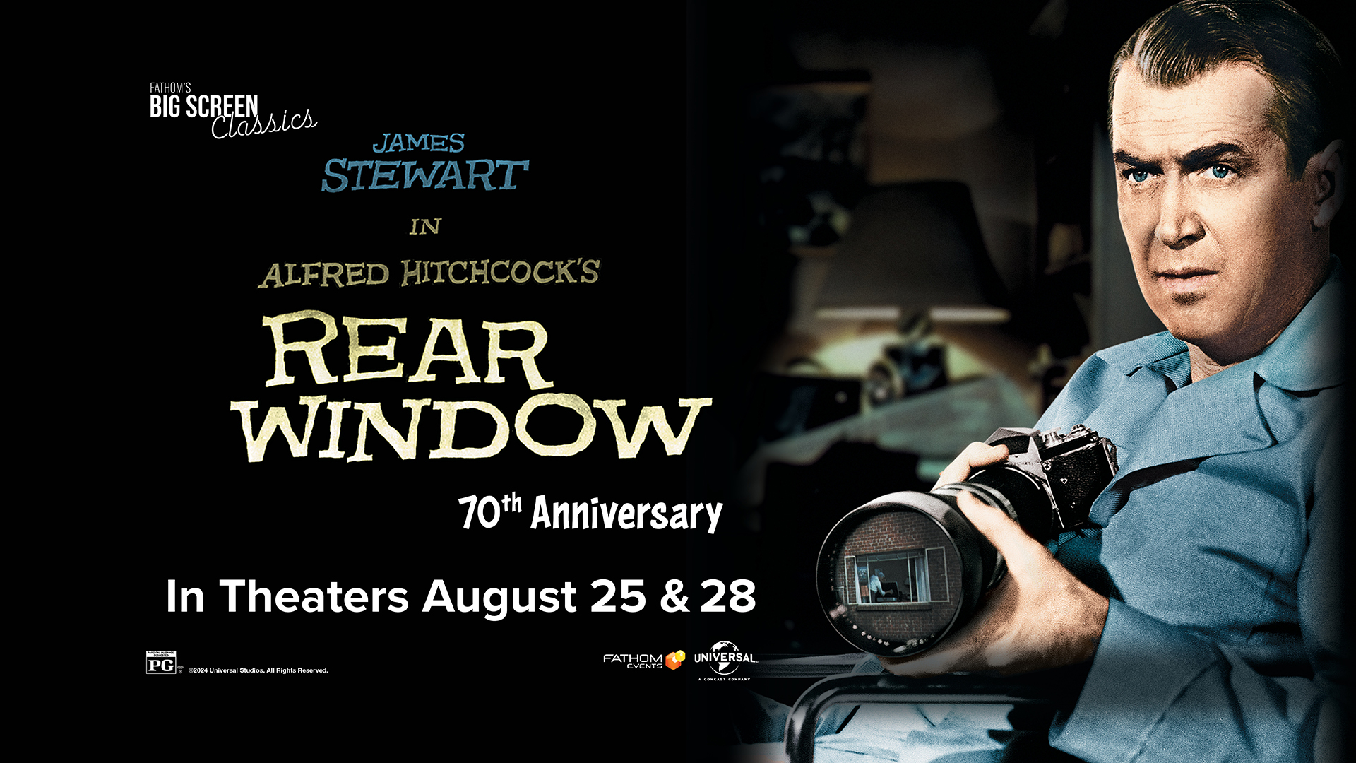 Fathom Events & Universal Pictures Bring “Rear Window,” Back to Theaters Nationwide in Celebration of its 70TH Anniversary – August 25 & 28