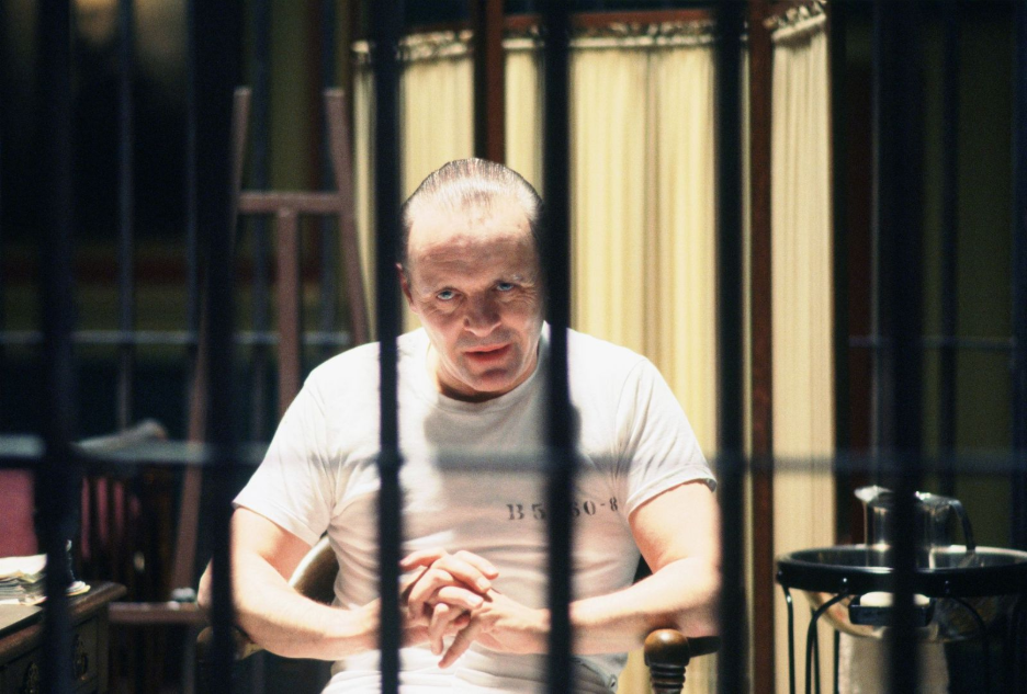 Hannibal Lector in his temporary cell in The Silence of the Lambs (1991).
